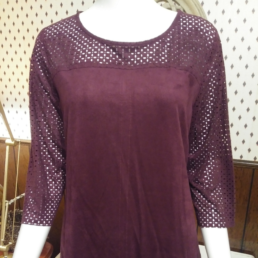 Wine faux suede
